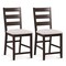 Costway Set of 2 Upholstered Bar Stools 24'' Rubber Wood Dining Chairs with High Back